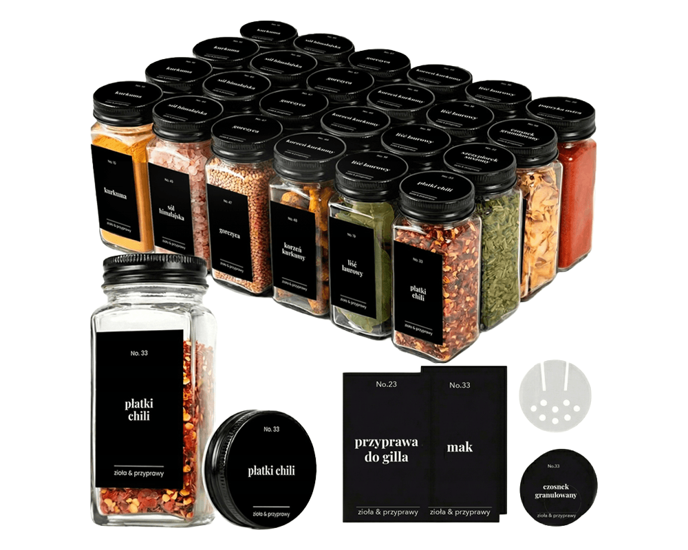 (24-pack) Szklane pojemniki na przyprawy Porcello