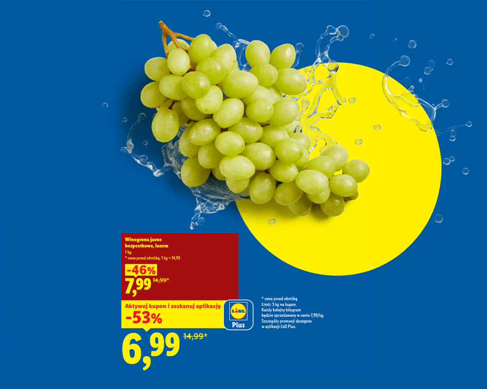 Winogrona jasne bezpestkowe luzem 1 kg