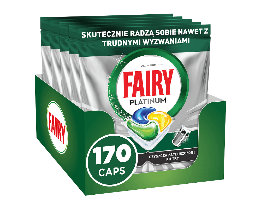 Kapsułki do zmywarki Fairy Platinum All in One Lemon (170 szt.)