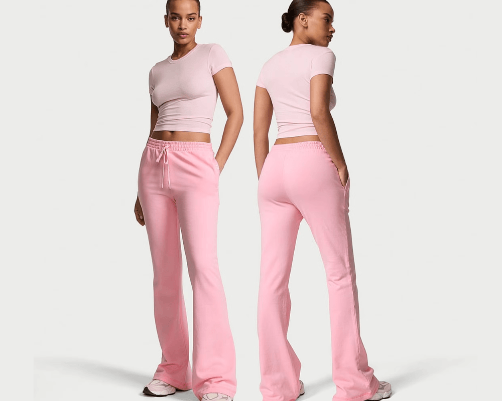 Spodnie bawełniane Angel Essentials Favorite Terry Washed Victoria Pink