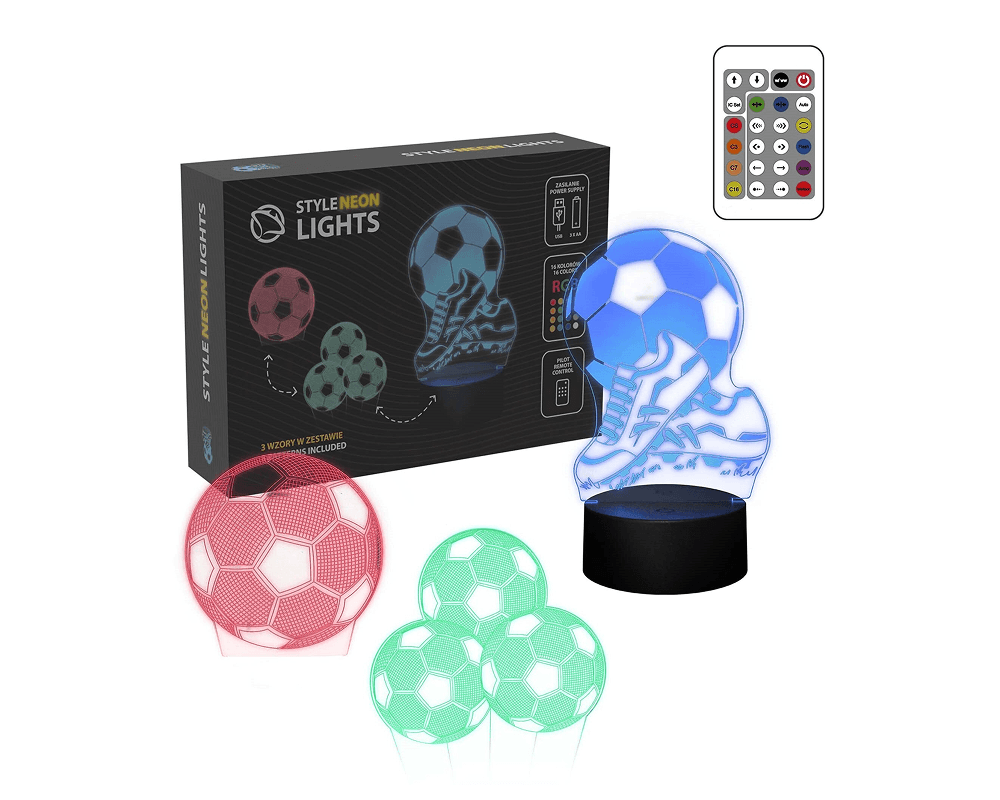 Neon LED MANTA z motywem piłki nożnej