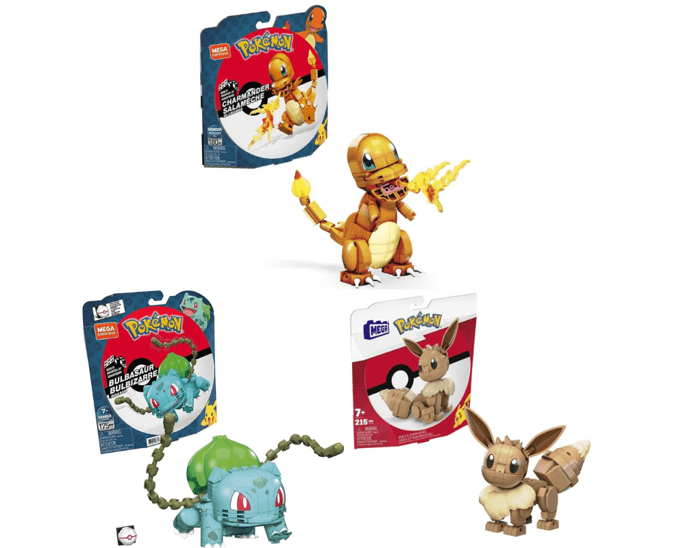 Klocki MEGA Construx Pokemon Charmander/Bulbasaur/Evee